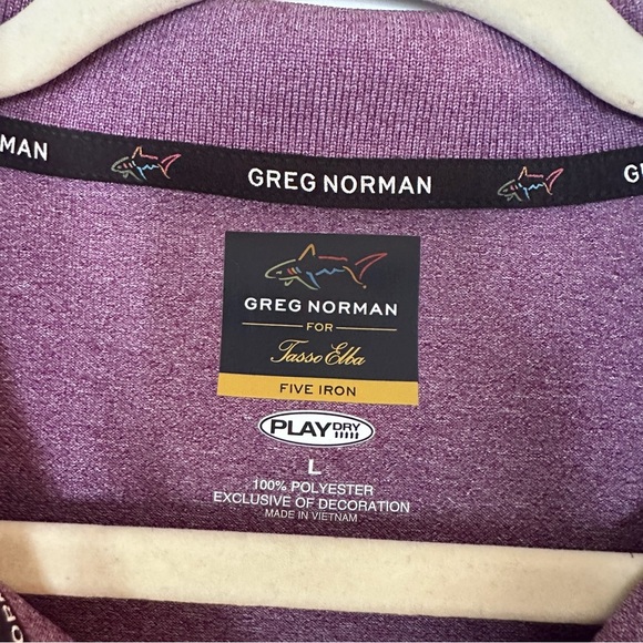 Greg Norman for Tasso Elba Five Iron PlayDry Polo Shirt Men’s Size L – Purple - Picture 5 of 10